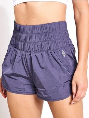 Free People Women's Blue Purple High-waisted Shorts
